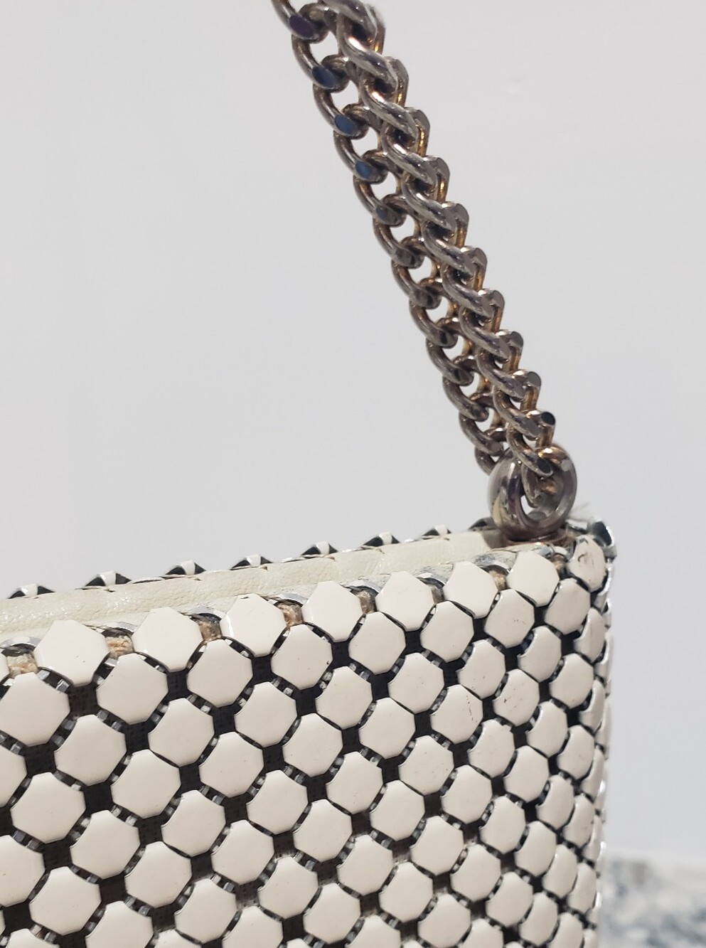 Whiting & Davis Ivory Mesh Vintage Handbag Shoulder Bag - Picture 5 of 11